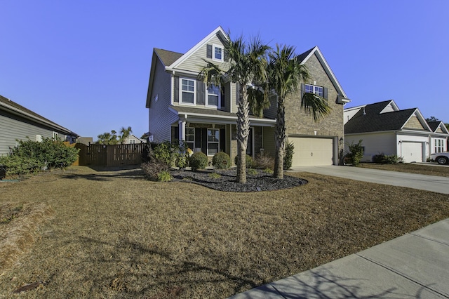 view of front facade featuring a garage