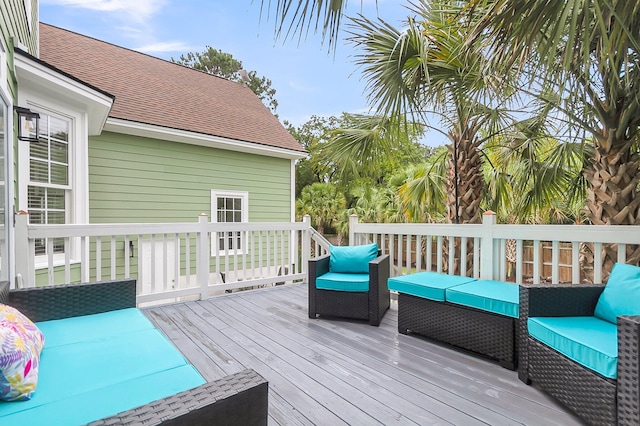 591 Two Mile Run, Johns Island, SC 29455 - wooden deck with an outdoor hangout area