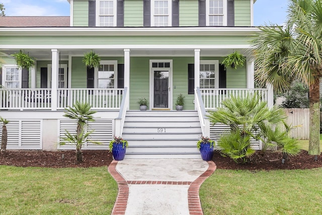 591 Two Mile Run, Johns Island, SC 29455 - doorway to property with a porch