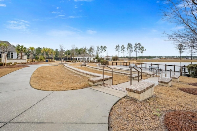 view of property's community featuring a water view