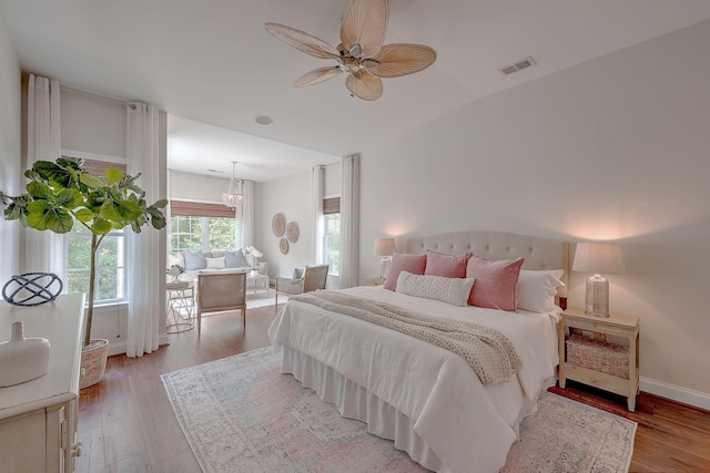 2036 Kings Gate Ln, Mount Pleasant, SC 29466 - bedroom featuring light wood-style floors, a ceiling fan, and lofted ceiling