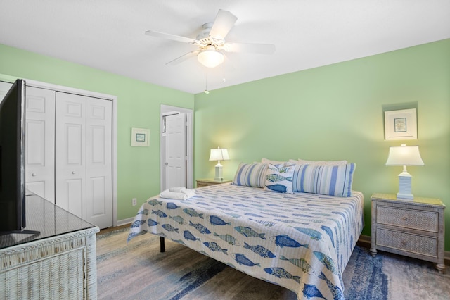 bedroom with ceiling fan