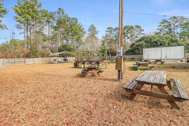 view of yard with a gazebo