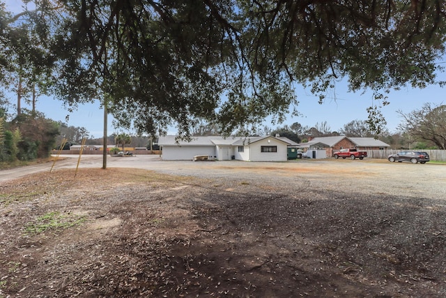 view of single story home