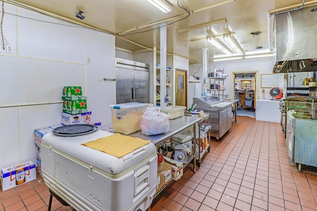 interior space featuring tile patterned flooring