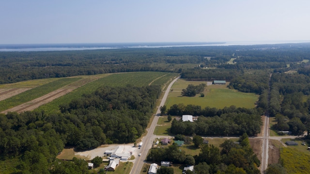 aerial view with a rural view