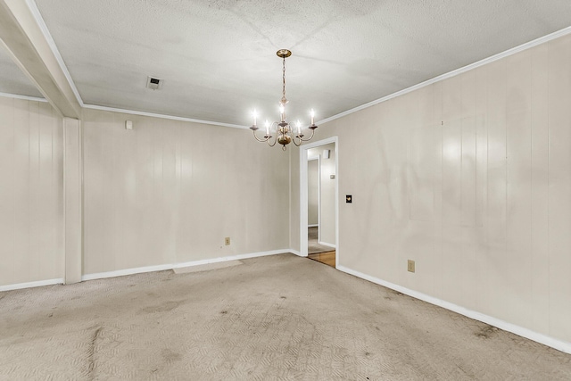 131 Wedgewood Cir, Goose Creek, SC 29445 - spare room featuring a chandelier, ornamental molding, and carpet