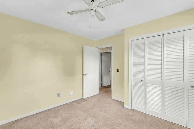 131 Wedgewood Cir, Goose Creek, SC 29445 - unfurnished bedroom featuring light colored carpet, a closet, and a ceiling fan