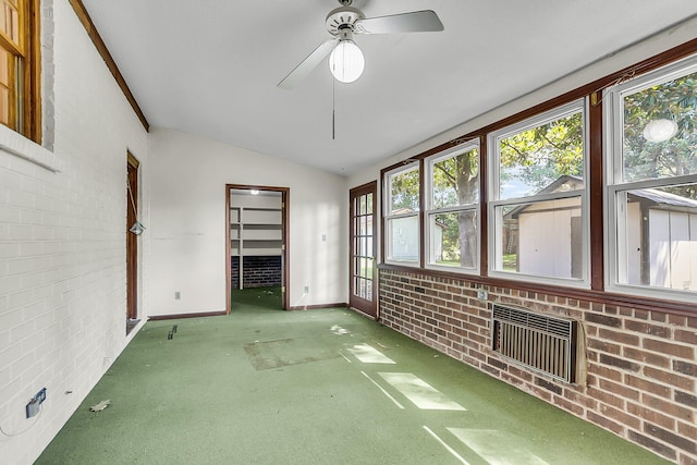 131 Wedgewood Cir, Goose Creek, SC 29445 - unfurnished sunroom with vaulted ceiling and a ceiling fan