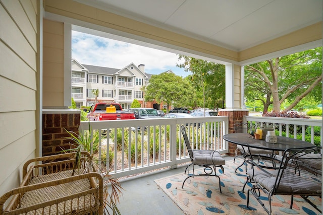 balcony with covered porch