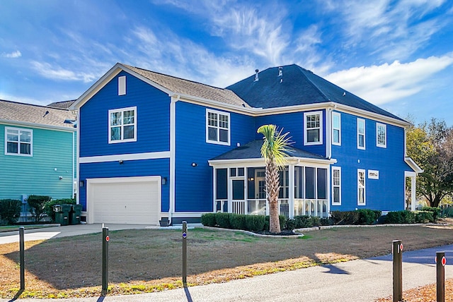 view of front of home with a garage