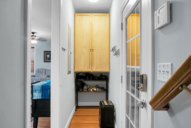 hall featuring light hardwood / wood-style flooring