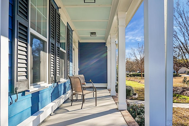 view of patio featuring covered porch