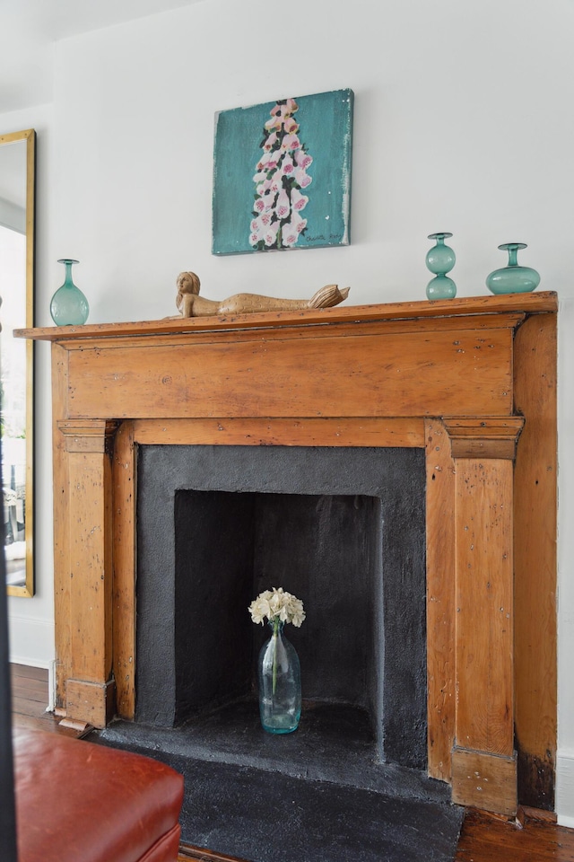 interior details featuring wood-type flooring