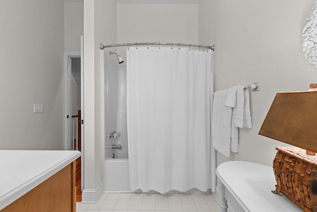 3052 Seabrook Island Rd, Seabrook Island, SC 29455 - bathroom featuring shower / bathtub combination with curtain and tile patterned flooring