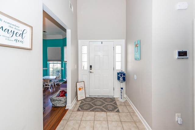 foyer featuring light hardwood / wood-style floors