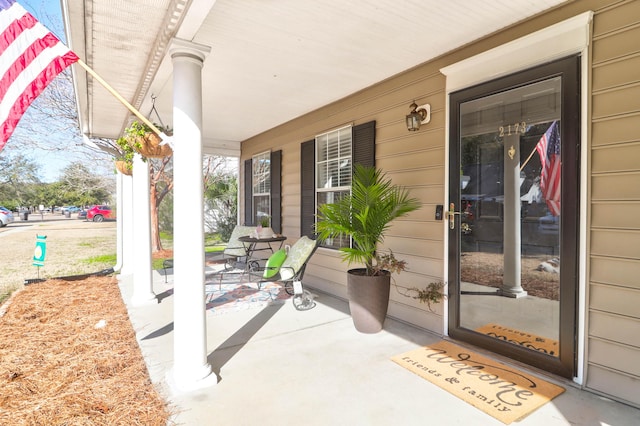 view of patio with a porch