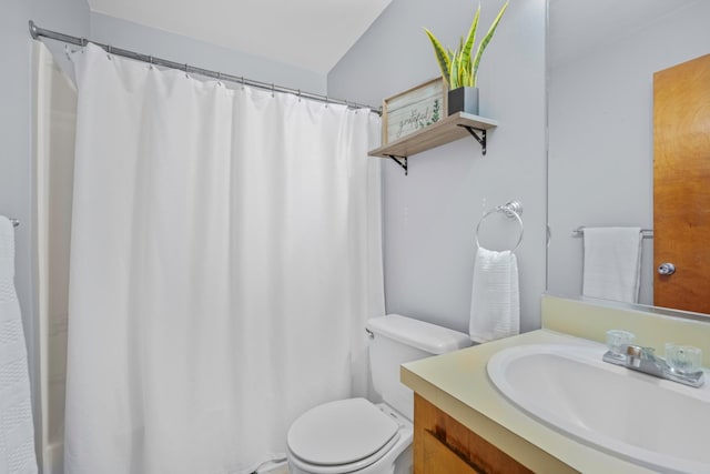 6231 Rolling Fork Rd Unit 1201-A, North Charleston, SC 29406 - bathroom featuring vanity, toilet, and curtained shower