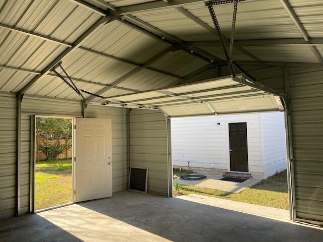 view of garage