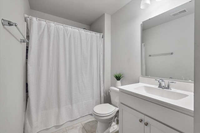 411 Bering Ln, Summerville, SC 29486 - bathroom featuring toilet, vanity, tile patterned flooring, and shower / bathtub combination with curtain