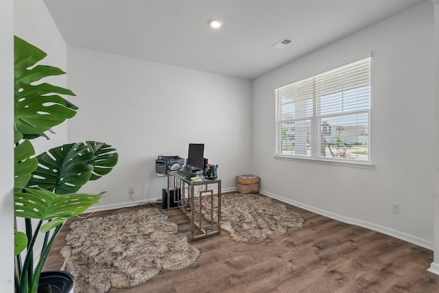 411 Bering Ln, Summerville, SC 29486 - office with wood finished floors, baseboards, and recessed lighting