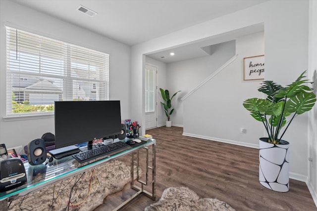411 Bering Ln, Summerville, SC 29486 - office space with wood finished floors, baseboards, and recessed lighting