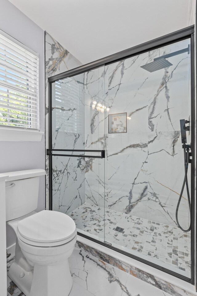 867 Colony Dr Unit F92, Charleston, SC 29407 - full bath featuring toilet, marble tiled flooring, and a marble finish shower