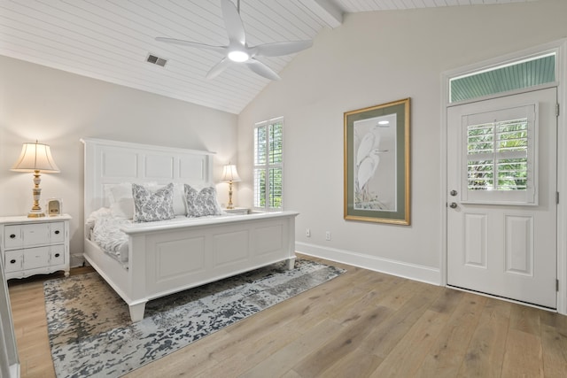 116 Cartright St, Daniel Island, SC 29492 - bedroom with light wood-style flooring, ceiling fan, and wood ceiling
