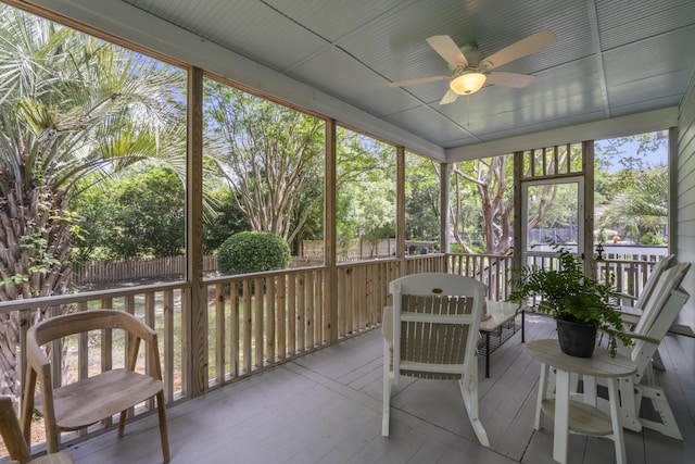 116 Cartright St, Daniel Island, SC 29492 - sunroom / solarium featuring ceiling fan