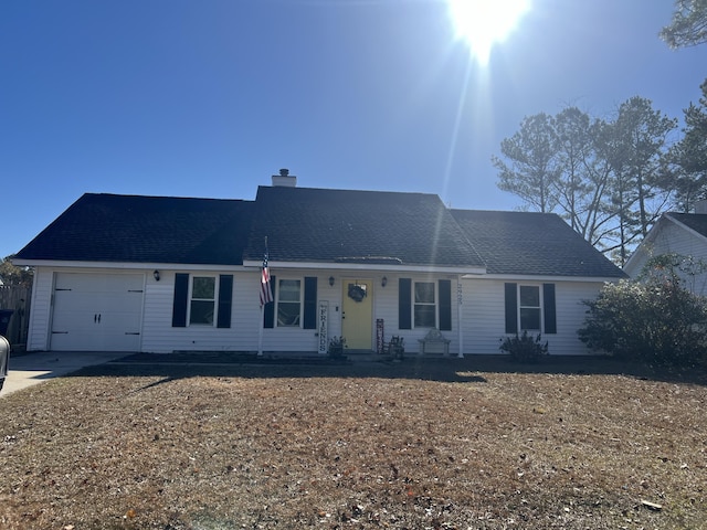 single story home with a garage