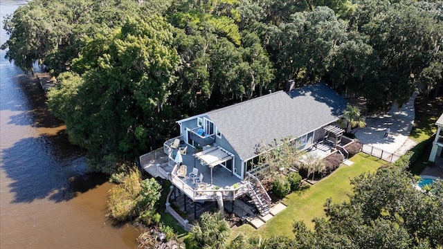 4940 Lambs Rd, North Charleston, SC 29418 - drone / aerial view with a water view and a view of trees