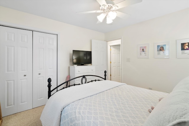 520 Yale Dr, Charleston, SC 29412 - bedroom with a closet, light colored carpet, and a ceiling fan