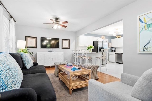 520 Yale Dr, Charleston, SC 29412 - living area featuring light wood-style flooring and ceiling fan