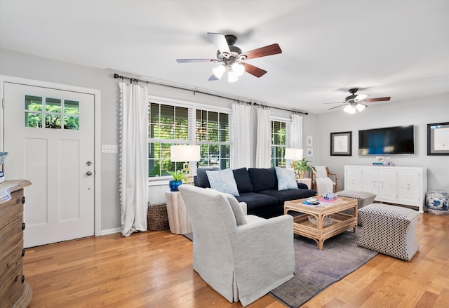 520 Yale Dr, Charleston, SC 29412 - living area featuring a ceiling fan and light wood finished floors