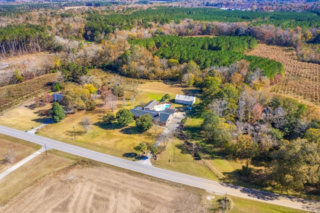 drone / aerial view featuring a rural view