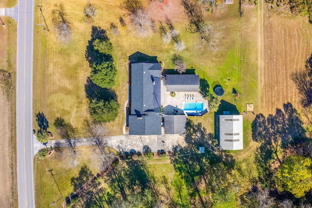 bird's eye view with a rural view