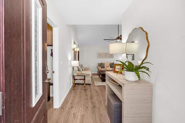 corridor featuring light hardwood / wood-style flooring