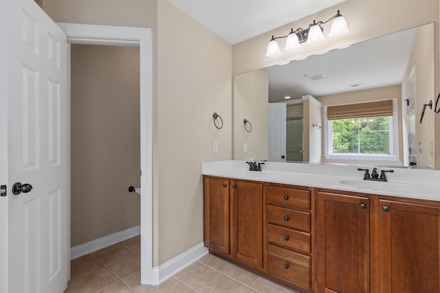 3588 Bagley Dr, Mount Pleasant, SC 29466 - full bath featuring double vanity, tile patterned flooring, and baseboards