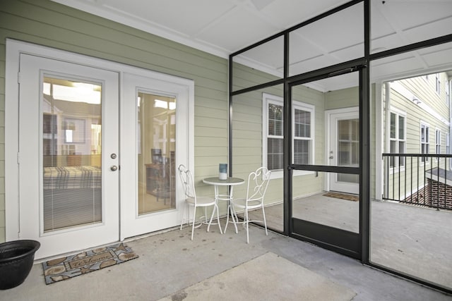 sunroom with french doors