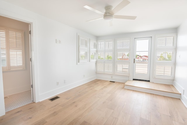 173 Coming St Unit B, Charleston, SC 29403 - unfurnished room with light wood-style flooring and ceiling fan