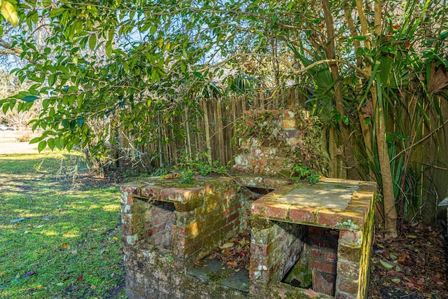 view of yard with fence