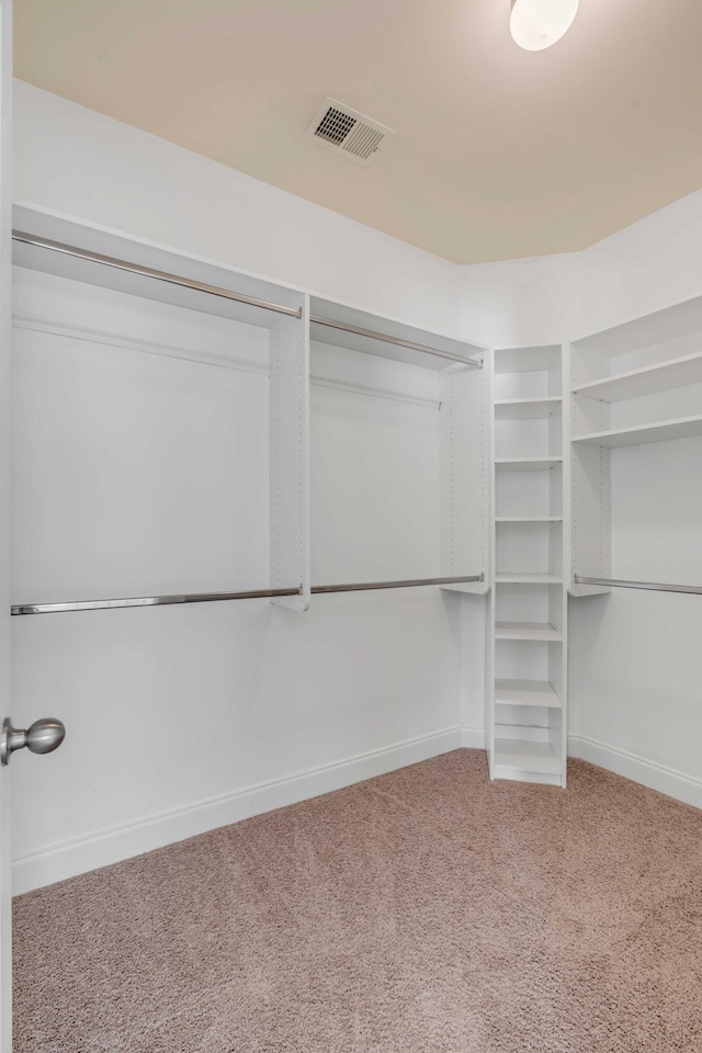 walk in closet featuring carpet and visible vents