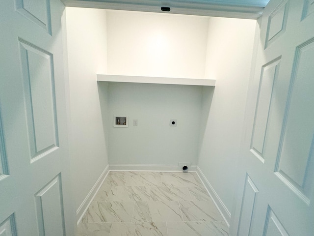 washroom featuring light tile patterned floors, electric dryer hookup, and washer hookup