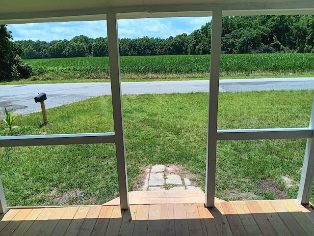 exterior space featuring wood-type flooring