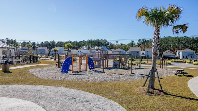 view of play area with a lawn