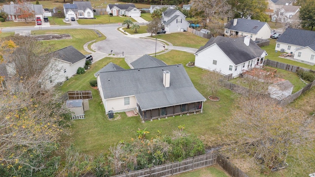 bird's eye view with a residential view