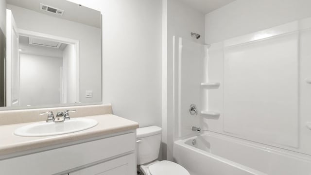 1009 Folly Rd, Summerton, SC 29148 - bathroom featuring visible vents, toilet, bathtub / shower combination, and vanity