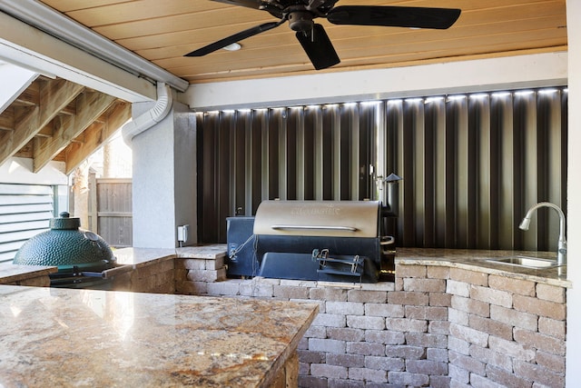 1635 Bull Creek Ln, Charleston, SC 29414 - view of patio featuring a sink, ceiling fan, and a grill