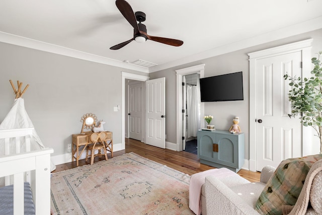 1635 Bull Creek Ln, Charleston, SC 29414 - bedroom featuring wood finished floors, baseboards, and ceiling fan