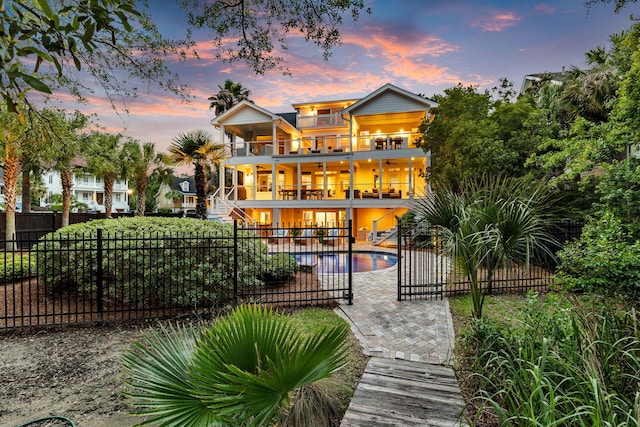 1635 Bull Creek Ln, Charleston, SC 29414 - back of house with a balcony, a patio area, and stairs